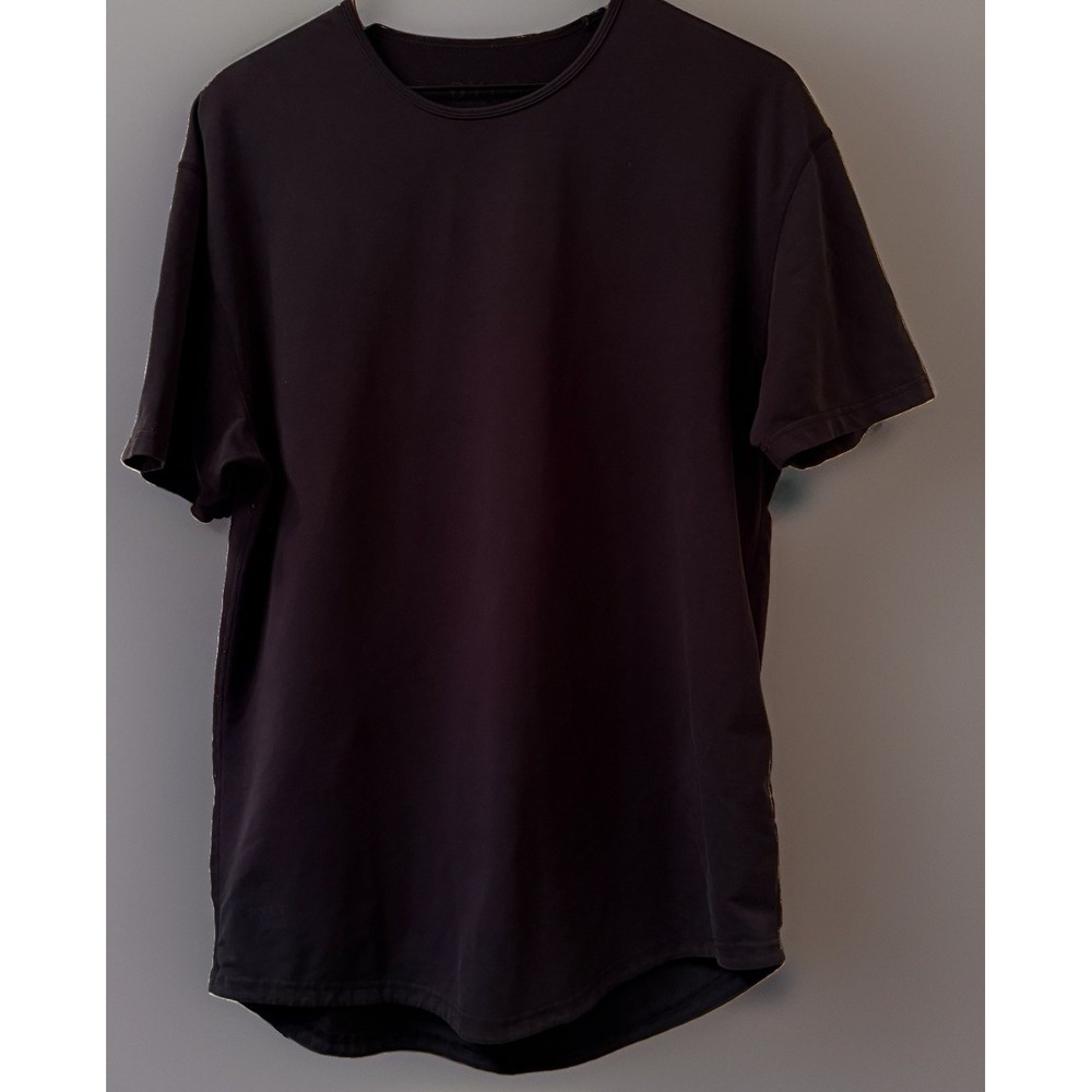 BYLT Premium Basics Men's Drop Cut Lux T-Shirt Black Short Sleeve Curved Hem